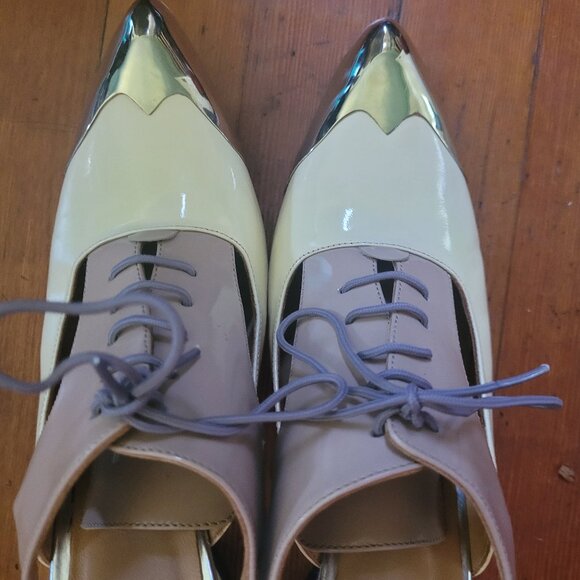 John Fluevog Faraday Colourblock Cut-Out Pump, sz 7 - Picture 10 of 13